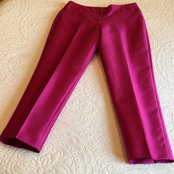 Talbots Signature Silk Pants Women’s 10 P Pink Straight Leg Lined Dressy Luxury - Picture 1 of 17